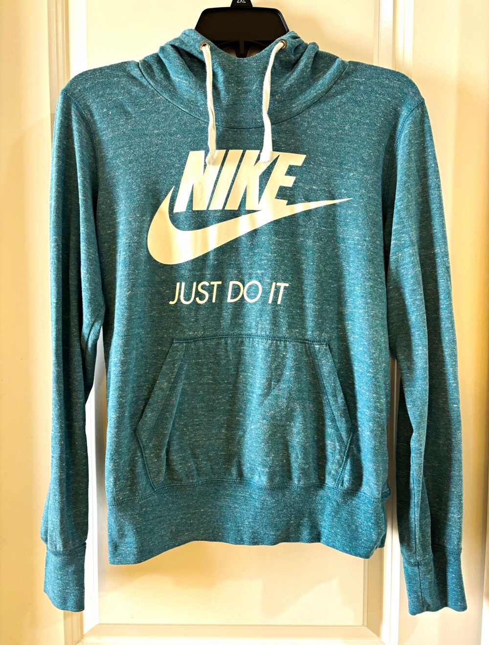 Nike Women’s Blue Just Do It Logo Graphic Pullover Hoodie w/ Pockets Size M